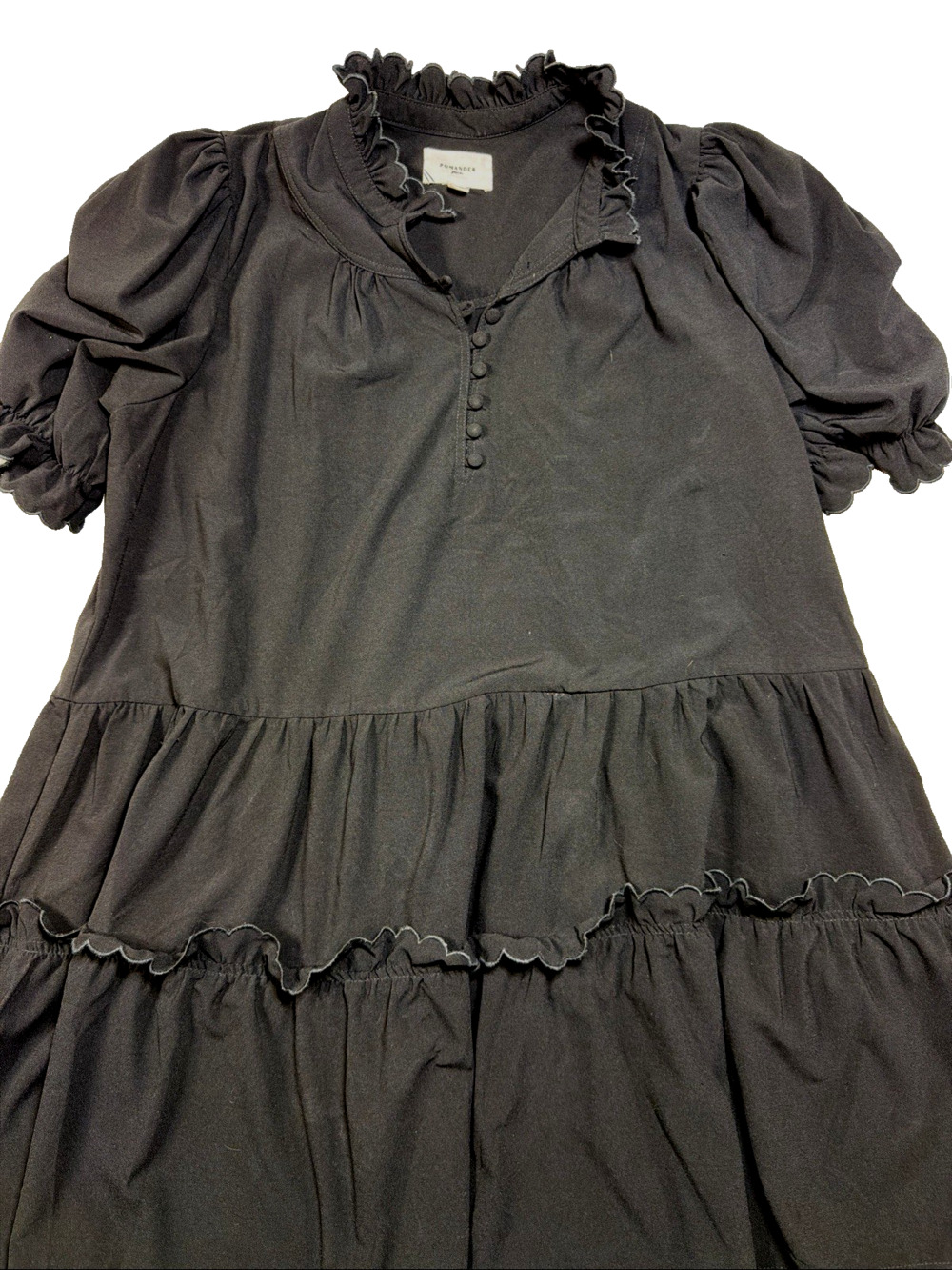 Pomander Place Tuckernuck Tiered Ruffle Button Mini Dress Dark Academia Sz 3XL